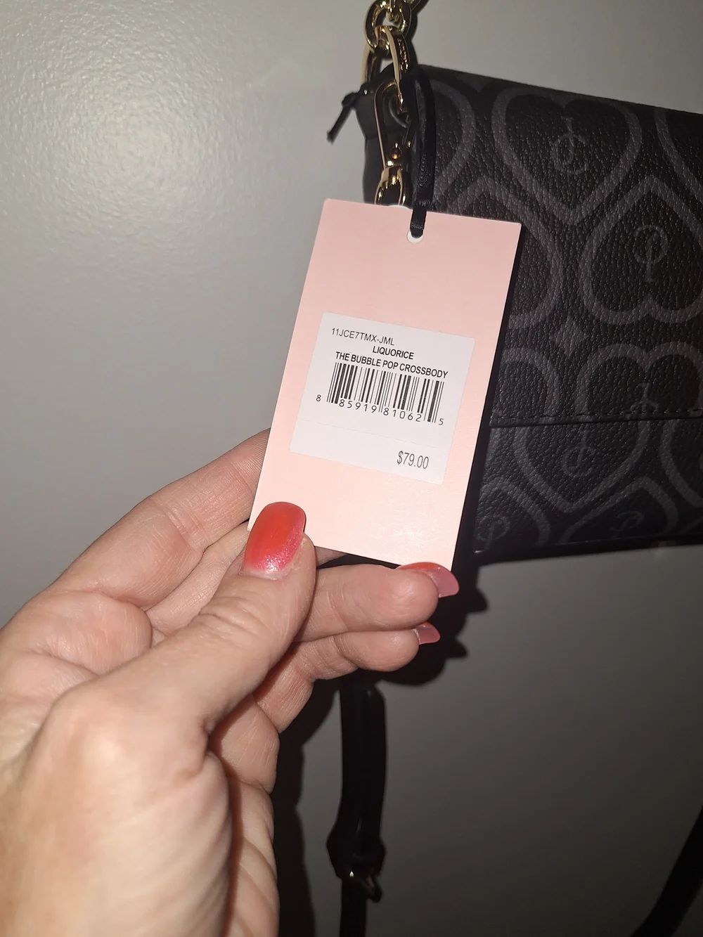 EXCLUSIVE Juicy Couture Black Patterned Crossbody with Gold Hardware